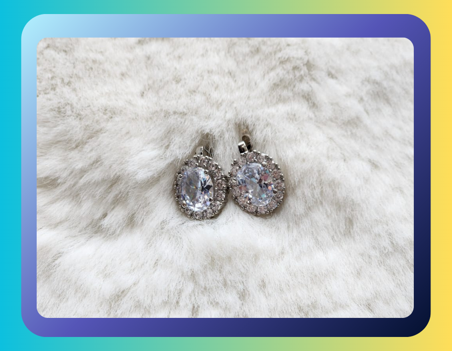 Fashion & Accessories - Blue Diamond Earrings