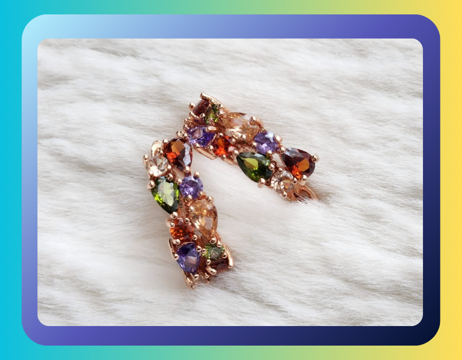 Fashion & Accessories - Eight (8) Stones Earrings