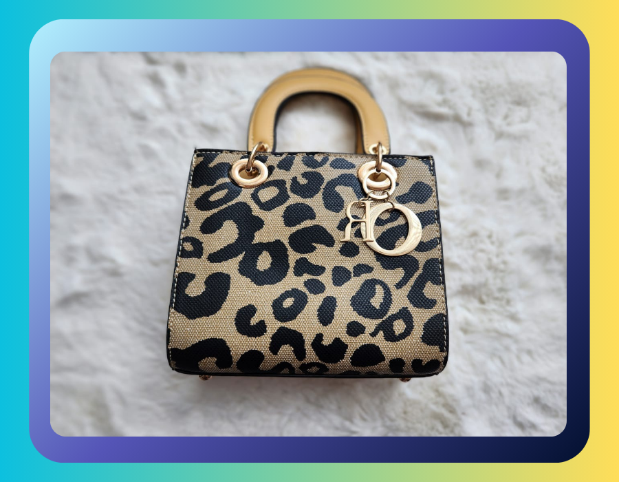 Handbag - Yellow with Black Spots Design