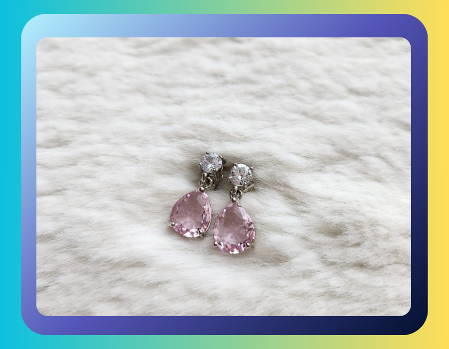 Fashion & Accessories - Pink Diamond Earrings