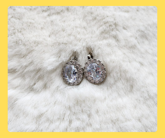 Fashion & Accessories - Blue Diamond Earrings