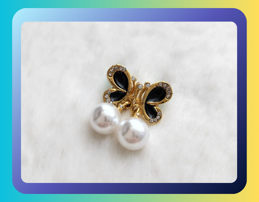 Fashion & Accessories - Pearl Butterfly Earrings