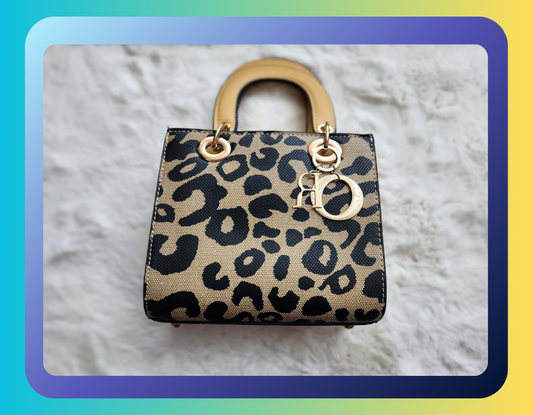 Handbag - Yellow with Black Spots Design