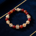 Carnelian & Rutilated Quartz Bracelet