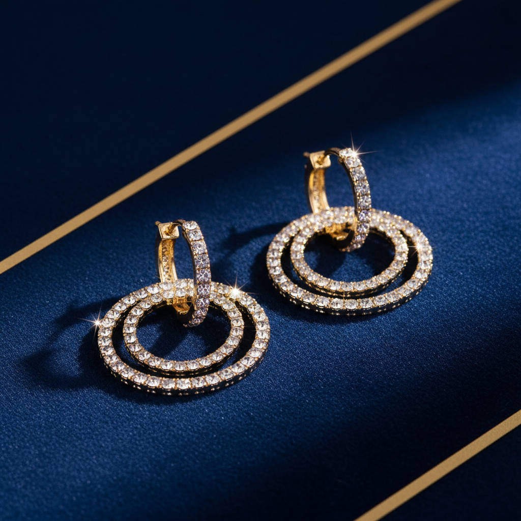 Glamour Hoop Earrings – Crystal Rhinestone