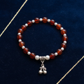 Cherry Charm Bracelet – Carnelian & Pearl