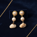 Coastal Luxe Drop Earrings – Pearl & Real Seashell