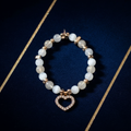 Crystal Heart Charm Bracelet – Selenite & Citrine
