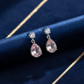 Blush Teardrop Earrings – Pink Crystal & CZ Stud