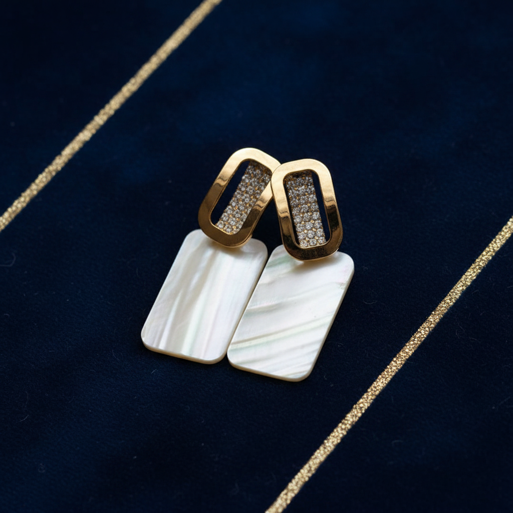 Ivory Luxe Drop Earrings – Mother of Pearl & Gold