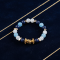 Lapis Aquamarine Selenite Pixiu Bracelet