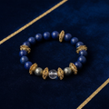 Lapis Lazuli & Pyrite Gold Filigree Bracelet